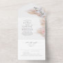 Blush Pink Flowers and Pampas Grass Wedding All In One Invitation