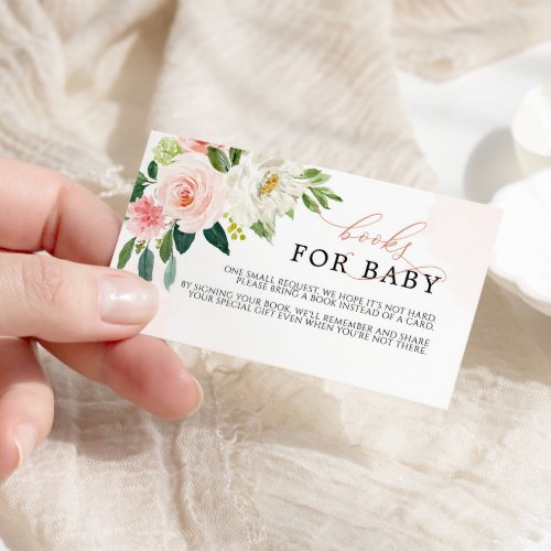 Blush Pink  Flowers  Book for Baby Enclosure Card