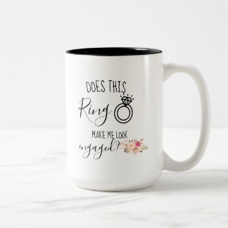 Blush Pink Flowers Future Bride Engagement Gift Two-Tone Coffee Mug