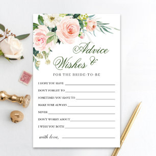 Blush Pink Flowers Greenery Advice & Wishes Card