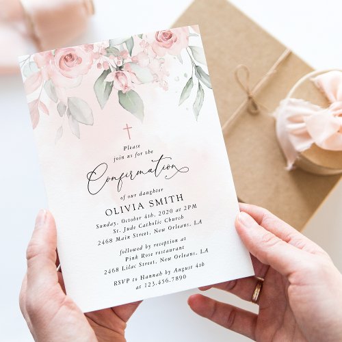 Blush Pink Flowers, Greenery, Floral Confirmation