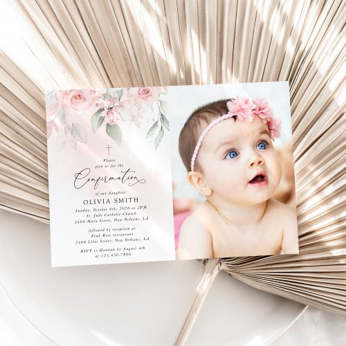 Blush Pink Flowers, Greenery, Floral Confirmation