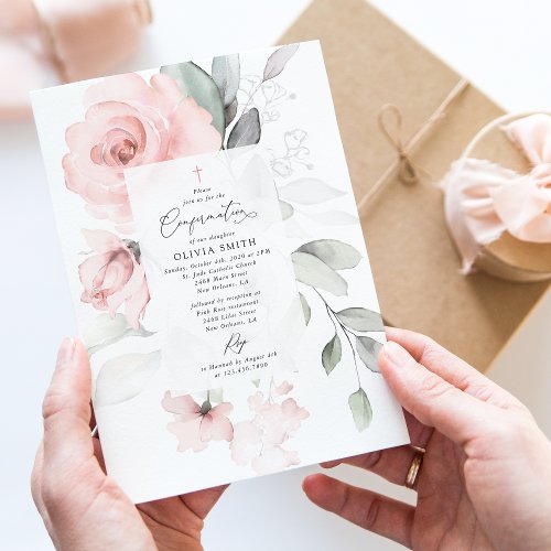 Blush Pink Flowers, Greenery, Floral Confirmation