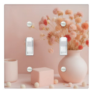 Blush Pink Flowers Light switch cover