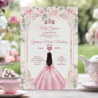 Blush Pink Flowers & Rose Gold Crown Mis Quince