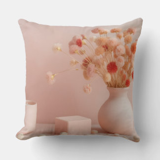 Blush Pink Flowers throw pillow