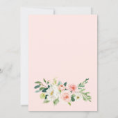 Blush Pink Flowers Watercolor Bridal Luncheon Invitation (Back)