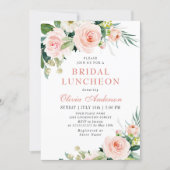 Blush Pink Flowers Watercolor Bridal Luncheon Invitation (Front)
