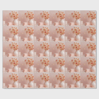 Blush Pink Flowers wrapping paper