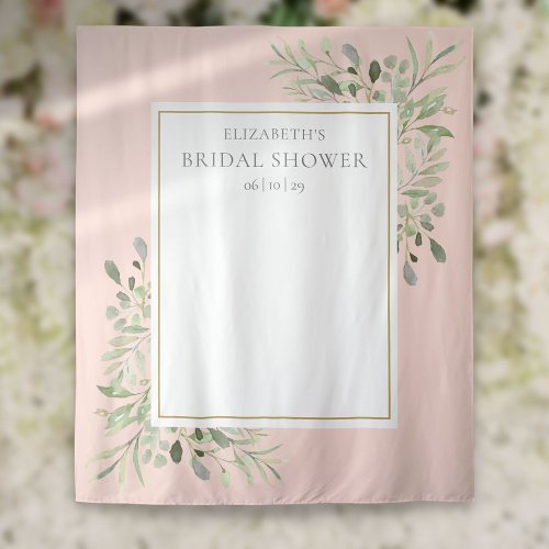 Blush Pink Foliage Bridal Shower Photo Backdrop