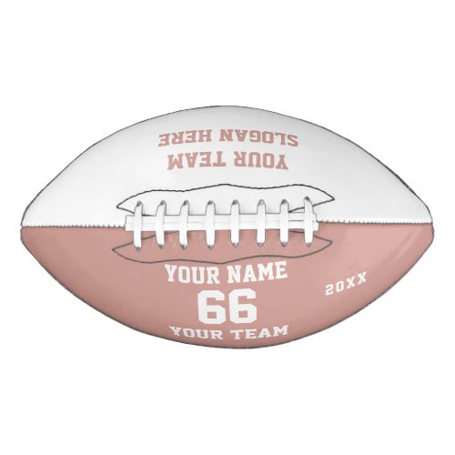 Blush Pink Football with Name Number Team