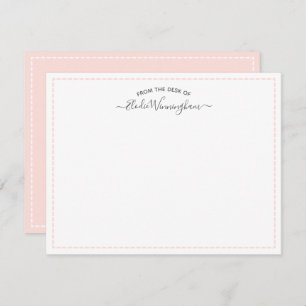 Blush Pink From The Desk Of Name In Script Note Card
