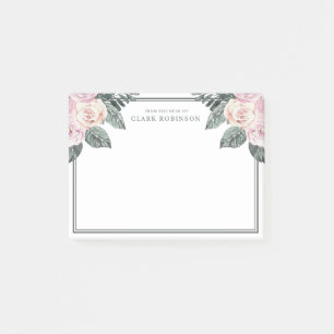 Blush Pink From The Desk Of Watercolor Roses Post-it Notes
