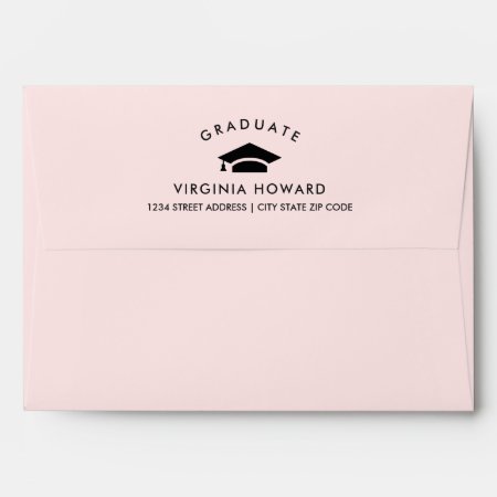 Blush Pink Fuchsia Floral Graduation  Envelope