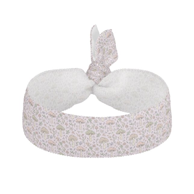 Blush Pink Fungi Scrunchie Bridesmaid Wedding Gift Elastic Hair Tie (Front)