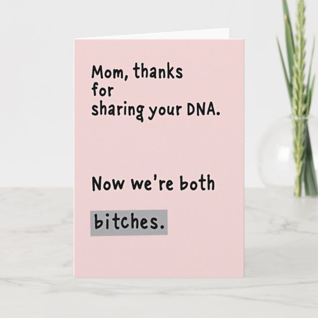 Blush Pink Funny Mothers Day Card (Front)