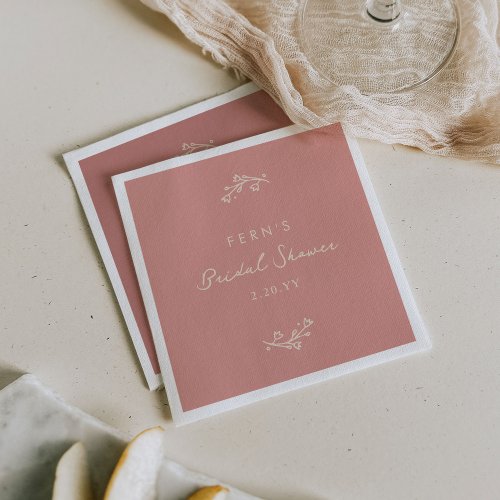 Blush Pink Garden Floral Bridal Shower Napkins