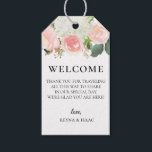 Blush Pink Garden Floral Wedding Welcome Bag Gift Tags<br><div class="desc">Elegant watercolor garden floral bouquet in shades of white,  rose gold,  blush pink and green,  wedding welcome gift bag tags. Personalize and customize text font style,  color and size.</div>