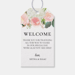 Blush Pink Garden Floral Wedding Welcome Bag Gift Tags