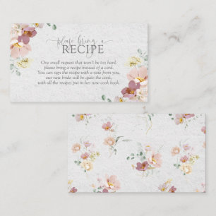 Blush Pink Garden Flowers Please Bring A Recipe Enclosure Card