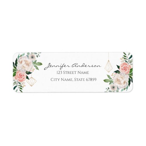 Blush Pink Garden Party Return Address Labels