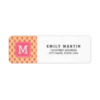 Blush Pink Geometric Monogram Address Label