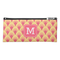 Blush Pink Geometric Monogram Personalize Pencil Case
