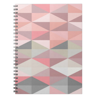 Blush Pink Geometric Triangle Pattern Notebook