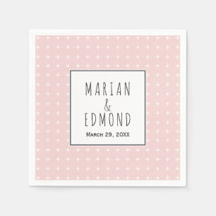 Blush pink geometric typography wedding napki napkins