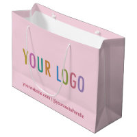 Blush Pink Gift Bag Custom Logo Personalized Bulk