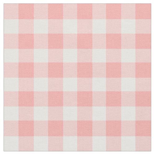 Blush Pink Gingham Check Pattern Fabric