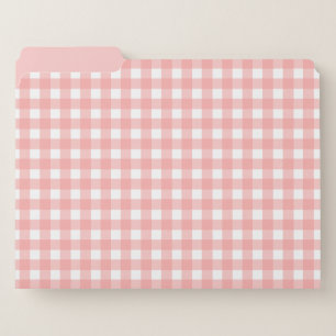 Blush Pink Gingham Check Pattern File Folder