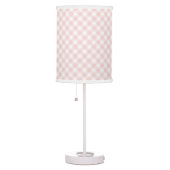 Blush Pink Gingham Plaid Girl Nursery Table Lamp (Right)