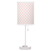 Blush Pink Gingham Plaid Girl Nursery Table Lamp (Left)