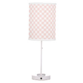 Blush Pink Gingham Plaid Girl Nursery Table Lamp (Back)