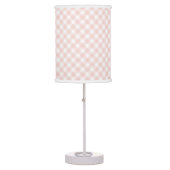 Blush Pink Gingham Plaid Girl Nursery Table Lamp (Front)