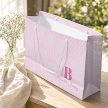 Blush Pink Gingham Sweet Monogram Gifts