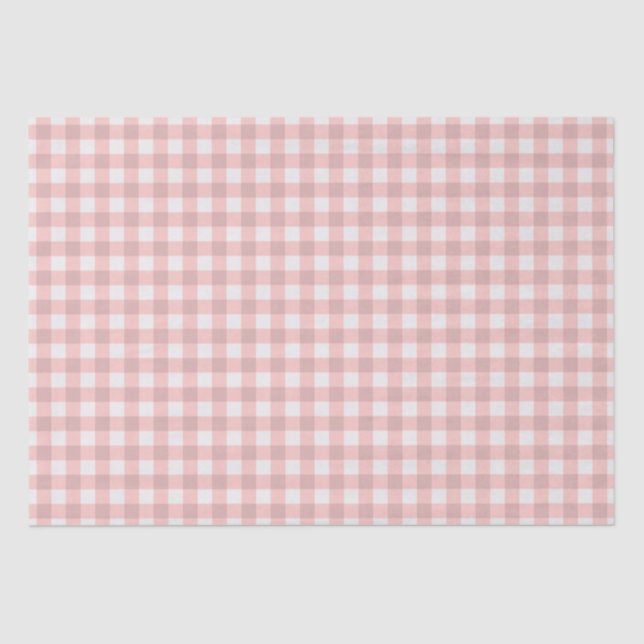 Blush Pink Gingham Tissue Paper (Front)