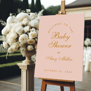 Blush Pink Girl Baby Shower Golden Script Welcome  Foam Board