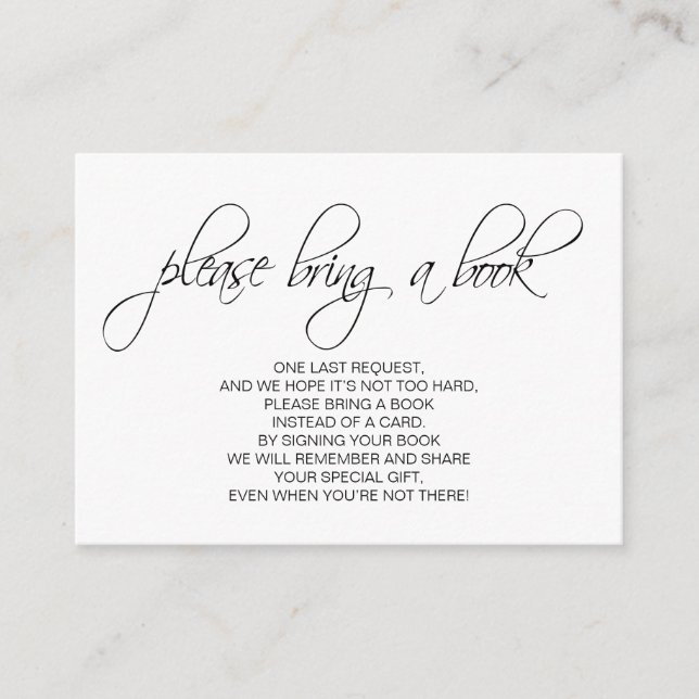 Blush Pink Girl Bring a Book Baby Shower Inserts (Front)