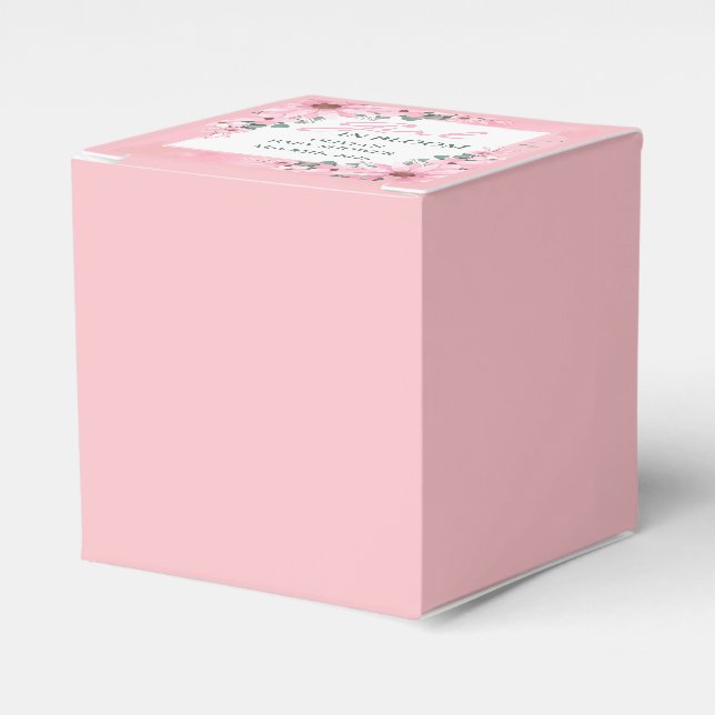Blush Pink Girl in bloom Baby Shower  Favor Boxes (Front Side)