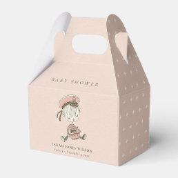 Blush Pink Girl Little Sailor Nautical Baby Shower Favor Boxes