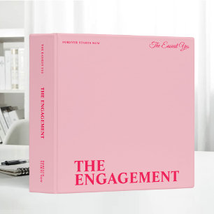 Blush Pink Girly Elegant Engagement Photo Album 3 Ring Binder