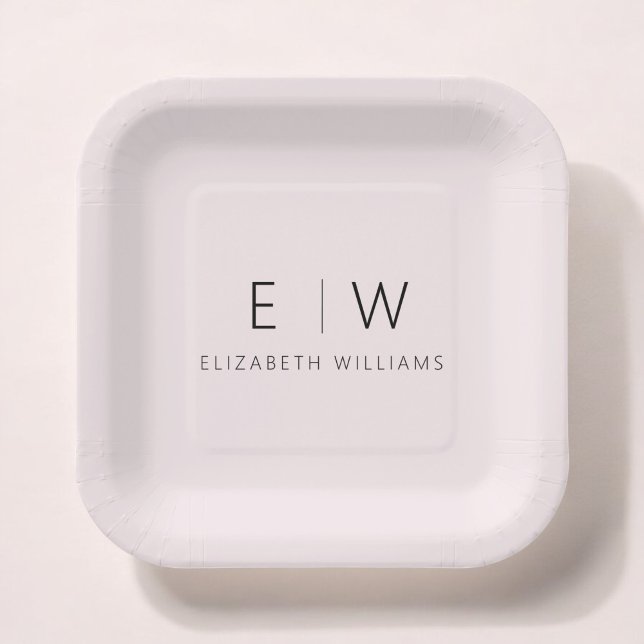 Blush Pink Girly Elegant Modern Minimalist Paper Plates (Creator Uploaded)