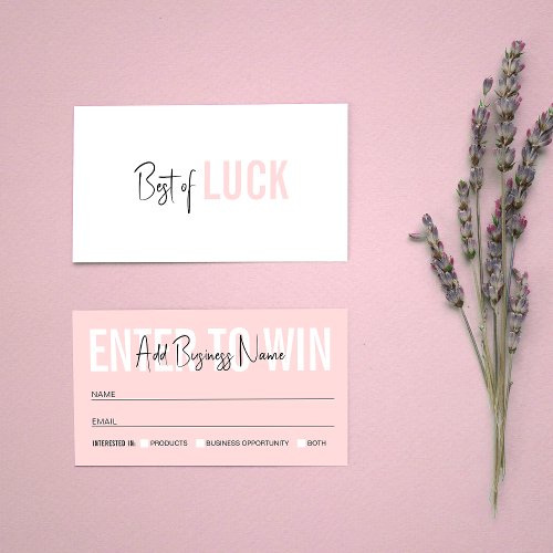 Blush Pink Girly Logo Prize Raffle Business Ticket