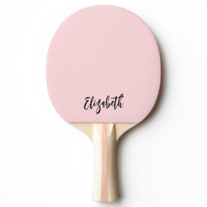 Blush Pink Girly Modern Script Monogram Name Ping Pong Paddle