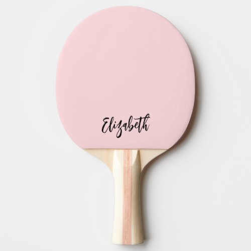 Blush Pink Girly Modern Script Monogram Name Ping Pong Paddle