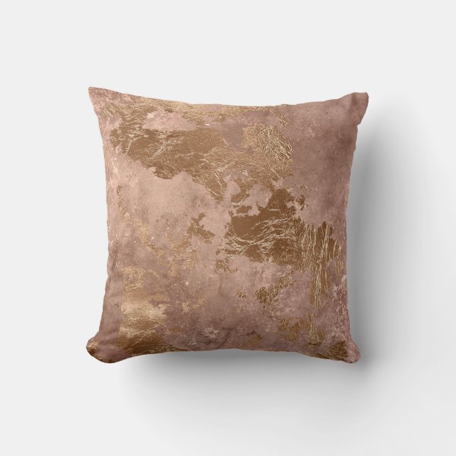 Blush Pink Girly Rose Gold Glitter Chic  Throw Pillow (Front)