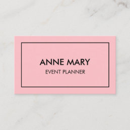 Blush Pink Girly Trendy Event Planner Modern Cool Business Card