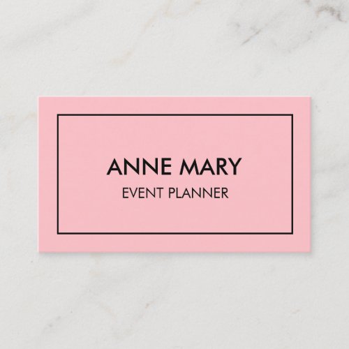 Blush Pink Girly Trendy Event Planner Modern Cool Business Card